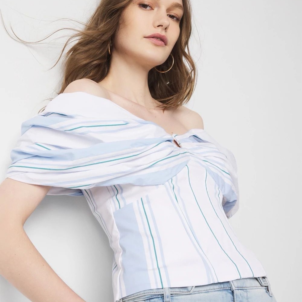 WHBM $130 Drama Sleeve Bustier